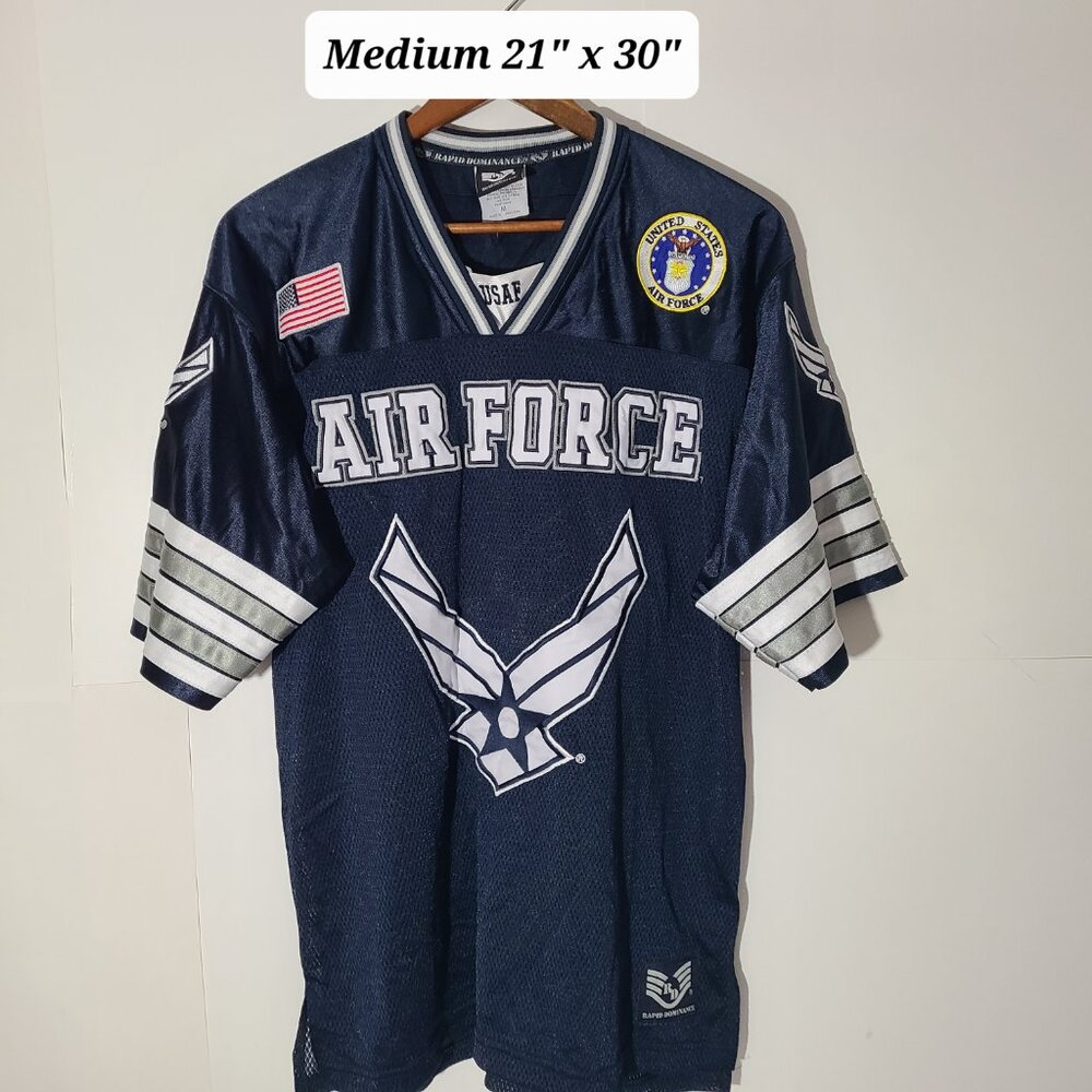 U.S. Air Force Embroidered Football Jersey Size Medium Rapid Dominance
